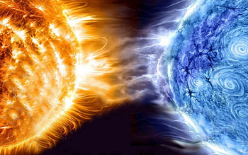 Abstract, Planets, Fire, Shining, Explosion HD wallpaper
