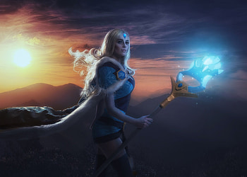 Crystal Maiden DotA 2 Cosplay, dota-2, games, angel, artist, artwork, digital-art HD wallpaper