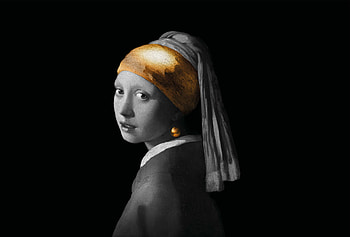 Pearl earring gold , Johannes Vermeer, 20 years old, movie turns HD wallpaper