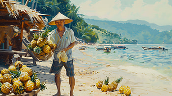 Tropical Pineapple Paradise -, pineapple, fruit HD wallpaper