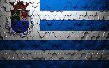 Flag of Diadema, honeycomb art, Diadema hexagons flag, Diadema 3d hexagons art, Diadema flag HD wallpaper