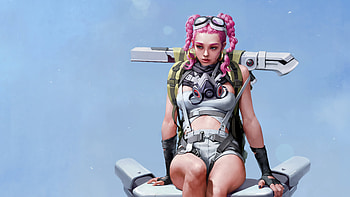 The Girl With Pink Hair , scifi, artist, artwork, digital-art, artstation HD wallpaper