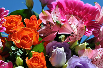 Flowers, summer, colorful, bouquet, roses, beautiful, fresh, lovely HD wallpaper