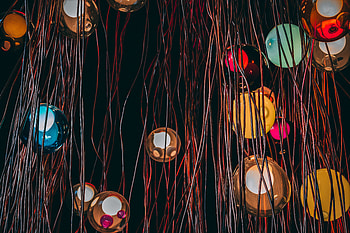 Miscellanea, Miscellaneous, Multicolored, Motley, Form, Lamp, Illumination, Forms, Balls, Lighting, Lamps HD wallpaper