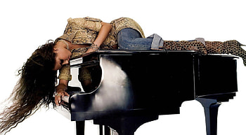 One with the Music, girl, piano, fantasy, beauty HD wallpaper