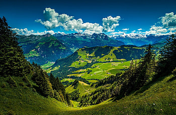 Swiss Alps, Green Hills HD wallpaper