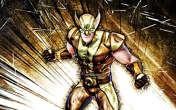 Gold Foil Wolverine, grunge art, Fortnite Battle Royale, Fortnite characters, Gold Foil Wolverine Skin, brown abstract rays, Fortnite, Gold Foil Wolverine Fortnite HD wallpaper