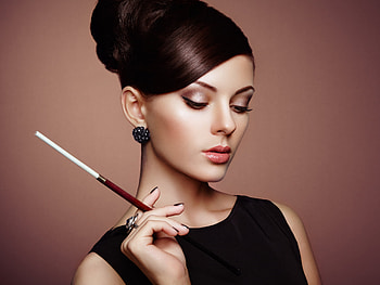 smoke, model, lady, pretty HD wallpaper