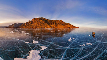 Lake Baikal, Aerial view, Serene landscape, Endless water expanse HD wallpaper