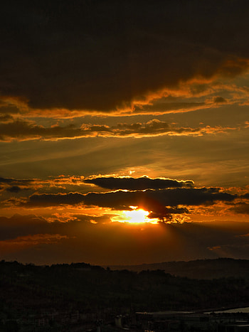 Nature, Sunset, Sky, Clouds, Horizon, Evening HD phone wallpaper