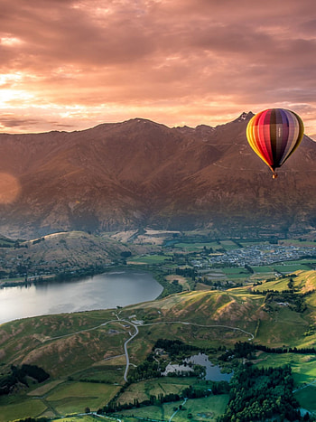 Beautiful sunset, Queenstown New Zealand, Autumn HD phone wallpaper