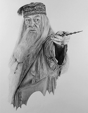 Dumbledore, Michael Gambon, Pencil drawing, Harry Potter HD phone wallpaper