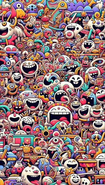 Goofy Ahh Doodle Art, colorful design HD phone wallpaper