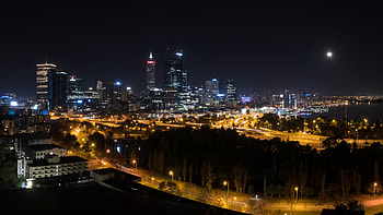 Cities, Building, Night City, City Lights, Skyscrapers, Australia, Perth HD wallpaper