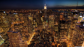 Manhattan, New York at Night HD wallpaper