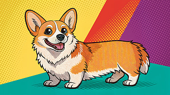 Corgi Delight: A Ultra, corgi, dog, illustration, cartoon, colorful HD wallpaper