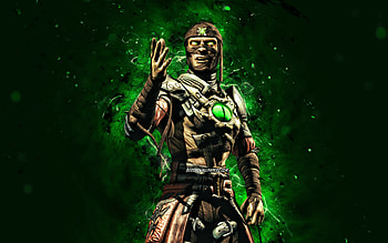 Master of Souls, , green neon lights, Mortal Kombat Mobile, fighting games, MK Mobile, creative, Mortal Kombat, Master of Souls Mortal Kombat HD wallpaper