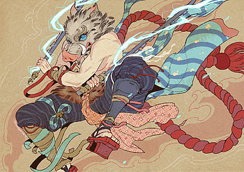 Inosuke Hashibira, Inosuke Hashibira, Anime, Demon Slayer: Kimetsu no Yaiba HD wallpaper