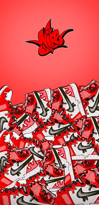 Nike, derretido, deporte, rojo, arte HD phone wallpaper