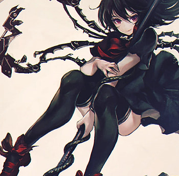 Darky Girl, black, darky, long hair, dress, beauty, lady, female, gothic, girl, beautiful, black hair, dark, woman, anime girl, anime, pretty, red HD wallpaper