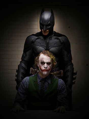 The Dark Knight, Batman-Joker dynamic, Apple iPad walls, Heath Ledger tribute HD phone wallpaper