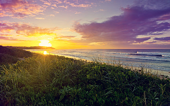 Sunrise Beach 2, sunrise, beach, nature HD wallpaper