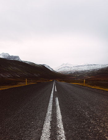 Nature, Sky, Mountains, Road, Markup, Asphalt HD phone wallpaper