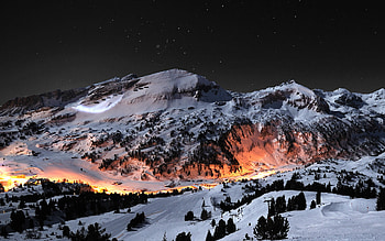 Snowy valley, Winter HD wallpaper
