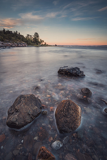 Nature, Stones, Sky, Horizon, Lake HD phone wallpaper