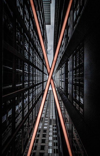 Lines, Minimalism, Skyscrapers, Bottom View HD phone wallpaper