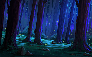 Trees, Art, Glare, Forest, Glow HD wallpaper