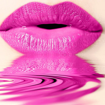 Pink Lips, lips, pink, abstract, reflection HD wallpaper