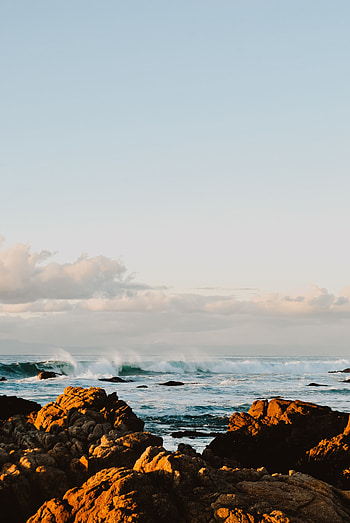 Nature, Waves, Rocks, Coast, Ocean HD phone wallpaper