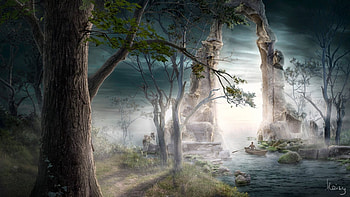 Arch, digital art, abstract, art HD wallpaper