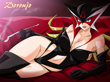 doronjo_1280, black, 3d, fantasy, art, red, maiden HD wallpaper
