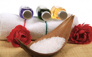 Seasonings, salt, flowers, food, bottle HD wallpaper