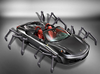 Ferrari with Legs, abstract, 3d, ferrari, complex, legs HD wallpaper