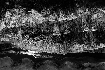 Sea, Waves, View From Above, Bw, Chb HD wallpaper