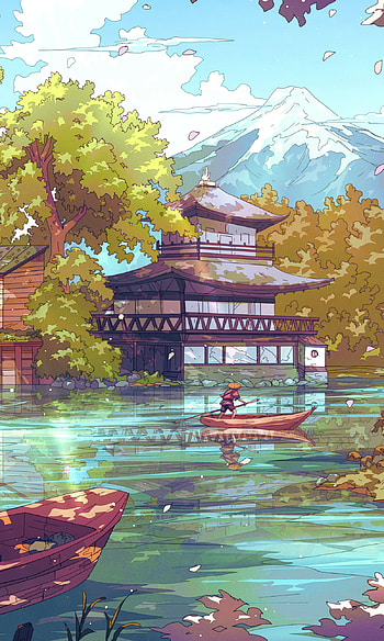 Serene Oriental Fantasy: Tranquil Waterscape, fantasy, oriental HD phone wallpaper