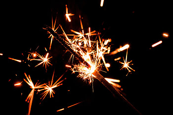 Holidays, Sparks, Holiday, Dark Background, Sparkler HD wallpaper