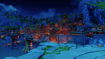 Genshin Impact : Nightscape of Liyue Harbor in Game Glory, video game, Genshin Impact HD wallpaper