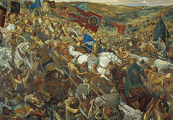 Battle at Kulikovo field, kulikovo, art, russia, battle HD wallpaper