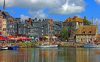honfluer, boat, house, port, honfleur, ocean HD wallpaper