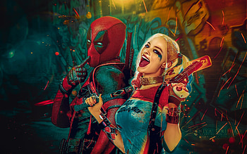 Deadpool and Harley Quinn, Suicide Squad HD wallpaper
