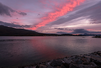 Nature, Sunset, Sky, Lake, Coast HD wallpaper