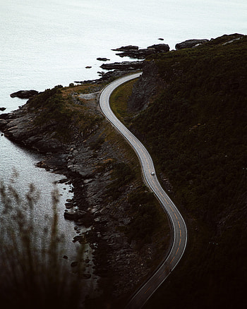 Nature, Sea, Rocks, View From Above, Road HD phone wallpaper