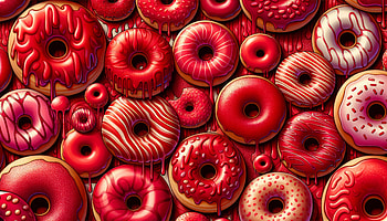 Scrumptious Red Doughnut Delight, doughnut, red, sweets, dessert, food HD wallpaper