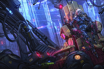 Scifi Robot Fantasy Girl Cyberpunk , scifi, fantasy-girl, cyberpunk, artist, artwork, digital-art, deviantart HD wallpaper