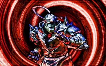 Alphonse Elric, orange grunge background, manga, Fullmetal Alchemist, deuteragonist, vortex, monsters, Al, Arufonsu Erurikku, Alphonse Elric , Alphonse Elric Fullmetal Alchemist HD wallpaper
