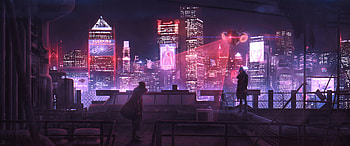 Busted, artist, artwork, digital-art, neon, city, behance, cyberpunk HD wallpaper